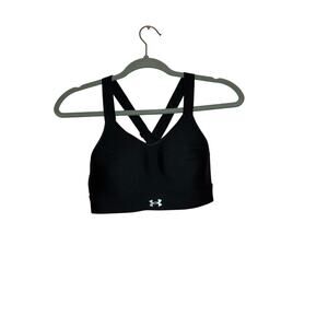 Under Armour Black Crossback Sports Bra with Adjustable Hook Closure Size Small